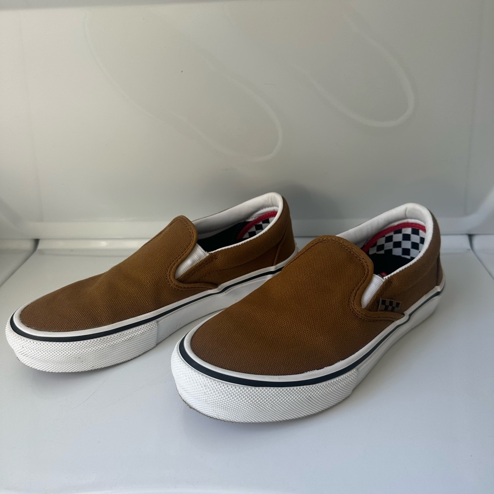 Vans Tan Slip-On Sneakers